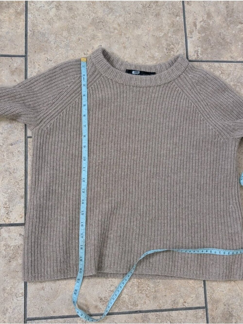 JENNI KAYNE Cashmere Fisherman Sweater Undyed Stone Size Small Quite Luxury - Picture 8 of 8